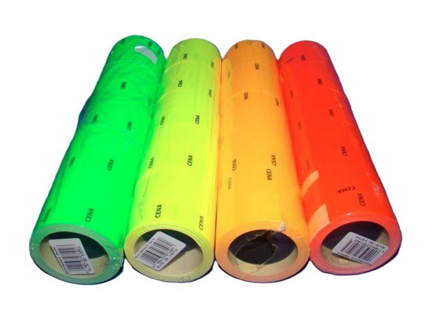 Naklejka cenowa "B" (5) z nadrukiem  fluor pomarańczowa  50x30  Kal-Pack